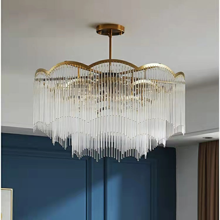 Elegante lampadario di cristallo lineare economico per soggiorno/sala da pranzo