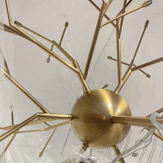 Nordic Metal Branch Glass Shade Pendant Round Chandelier for Living/Dining Room/Entrys