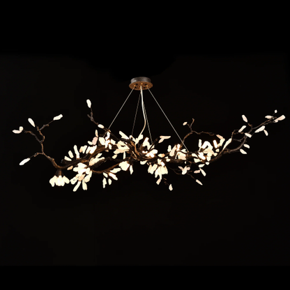 Creative Extra Large Flower Branch Light Natural Crystal Pendant Chandelier for Dining/Living Room