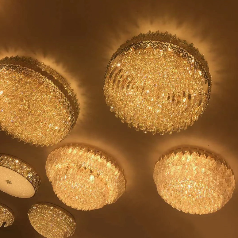Modern Luxury Round Crystal Rods Pendant Chandelier for Living/Dining Room/Entryance
