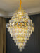 Fashion Large Staircase Chandelier For Foyer Living Room Entrance Crystal Ceiling Light Fixture In Gold Finish