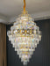Fashion Large Staircase Chandelier For Foyer Living Room Entrance Crystal Ceiling Light Fixture In Gold Finish