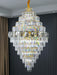 Fashion Large Staircase Chandelier For Foyer Living Room Entrance Crystal Ceiling Light Fixture In Gold Finish