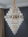 Fashion Large Staircase Chandelier For Foyer Living Room Entrance Crystal Ceiling Light Fixture In Gold Finish