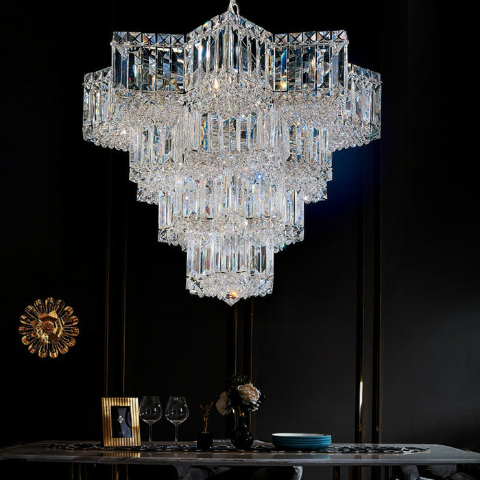 Fashion Star Shaped Chandelier Crystal Ceiling Light Fixture For Small Living Room/ Bedroom