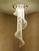 Flush Mounted Spiral Crystal Drops Chandelier Round LED Ceiling Lighting Fixture For Foyer Staircase/ Hotel Entrance