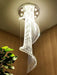 Flush Mounted Spiral Crystal Drops Chandelier Round LED Ceiling Lighting Fixture For Foyer Staircase/ Hotel Entrance