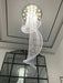 Flush Mounted Spiral Crystal Drops Chandelier Round LED Ceiling Lighting Fixture For Foyer Staircase/ Hotel Entrance