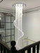 Flush Mounted Spiral Crystal Drops Chandelier Round LED Ceiling Lighting Fixture For Foyer Staircase/ Hotel Entrance