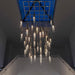 Foyer Staircase Chrome Ceiling Light Fixture Silver Crystal Pendant Chandelier For Hallway Entrance