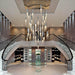 Foyer Staircase Chrome Ceiling Light Fixture Silver Crystal Pendant Chandelier For Hallway Entrance