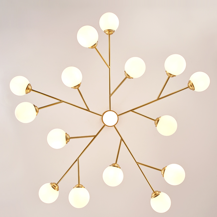 Modern Globe Glass Chandelier Ceiling Light Fixtures With 18/12 Lights