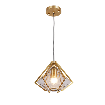 Gold Bronze Chandelier Diamond Pendant Light For Dining Room Or Bedroom