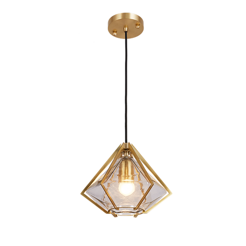 Gold Bronze Chandelier Diamond Pendant Light For Dining Room Or Bedroom