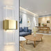Gold Modern Living Room Wall Lights Rectangle Crystal Wall Lamps For Hotel Decor