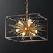 Gold Sputnik Living Room Chandelier Cage Ceiling Pendant Light Fixture L19.7"*W19.7"*H13.8"