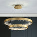 Gold/ Black 1/ 2/ 3 Rings Crystal Chandelier Modern LED Ceiling Pendant Lighting Fixture For Living/ Bedroom