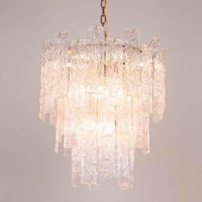 Extra Large Multi-tier Grainy Crystal Sheets Pendant Chandelier for Living Room/Foyer/Entrys
