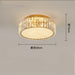 Hotel Gold Flush Mount Ceiling Lighting Fixture Round Crystal Chandelier D15.8"
