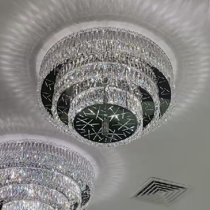 Lampada da soffitto rotonda a più livelli, moderna e di grandi dimensioni, da montare a filo