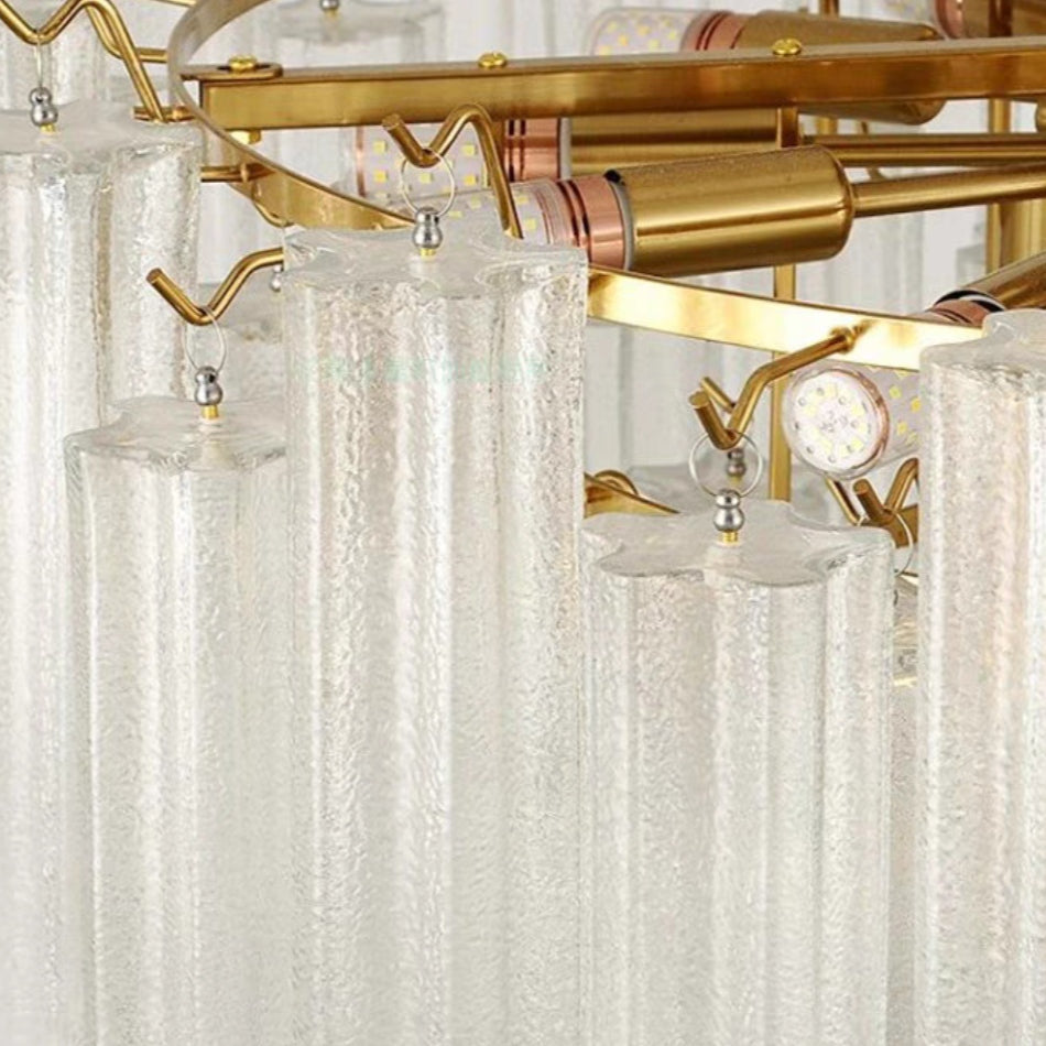 Nordic Multi-tiers Star-shaped Glass Rods Pendant Chandelier for Foyer/Living Room/Entryance