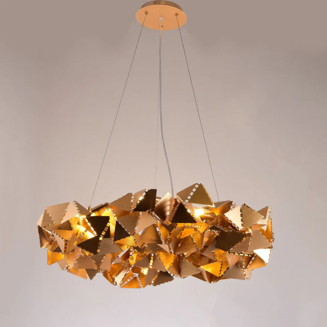 Post-modern Luxury Geometry Brass Pendant Ceiling Chandelier for Living/Dining Room