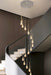 Extra Large Modern Crystal Waterdrops Chandelier Foyer Staircase Hotel High Ceiling Sloped Ceiling Lamp Entryway Lighting