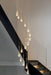 Extra Large Modern Crystal Waterdrops Shiny Chandelier Foyer Staircase Hotel High Ceiling Sloped Ceiling Lamp Entryway Lighting