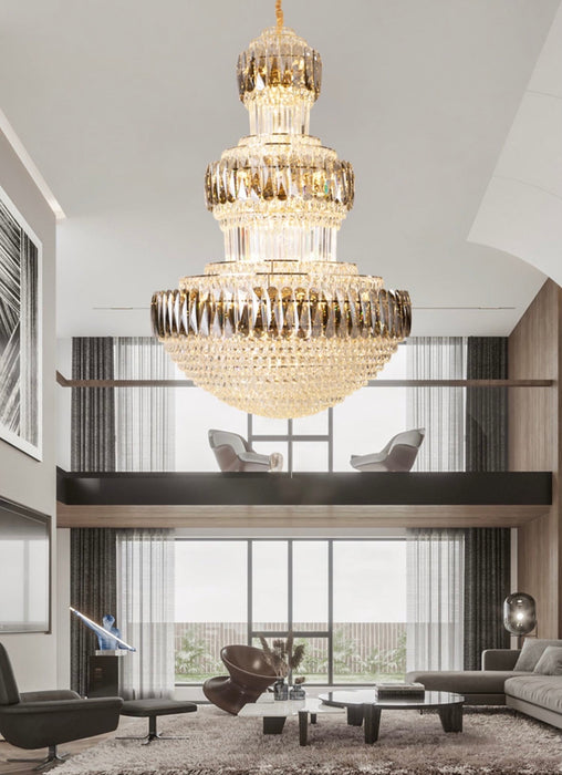Extra Large Modern Crystal Chandelier Luxury Pendant For Entryway / Staircase / Hotel Foyer
