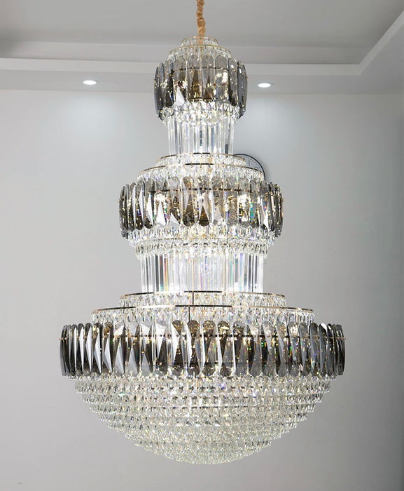 Cold Light Extra Large Crystal Chandelier For Staircase Foyer Hotel Hallway Entrance 2 story house