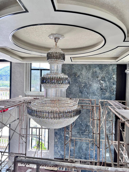D 47.2" * H 70.8" Customer Photo of Glorious Extra Large crystal chandelier must have good quality for staircase hallway entrance living room staircase 2 story house