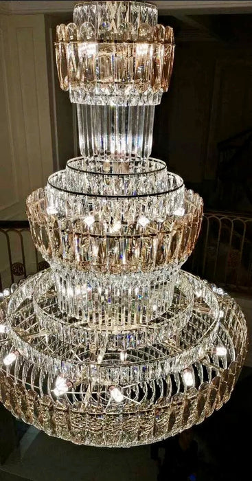 D 47.2" * H 70.8" Customer Photo of Glorious Extra Large crystal chandelier must have good quality for staircase hallway entrance living room staircase 2 story house