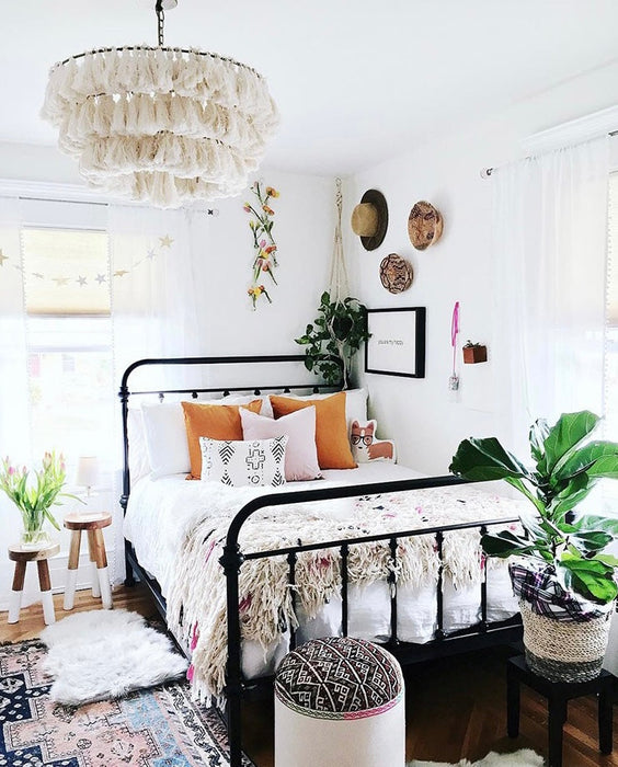 bnb decorative light fixture bohemia style handcraft tassel chandelier romantic livng room and bedroom must have recommended by designer hippie style house
