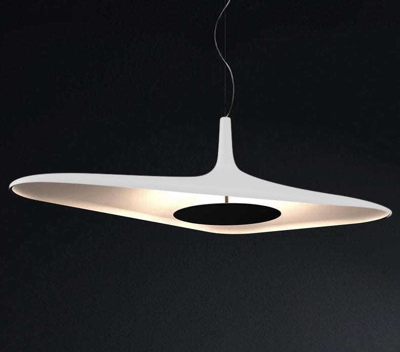 Nordic Modern Concise Artistic Creative Irregular Shaped Minimalist LED Black/White Chandelier For Dining Room