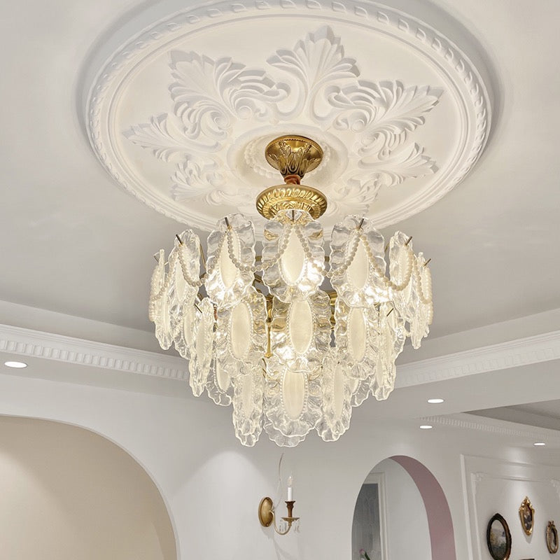exquistie elegant creamy white ceiling light fixture vintage living room french country style bedroom 