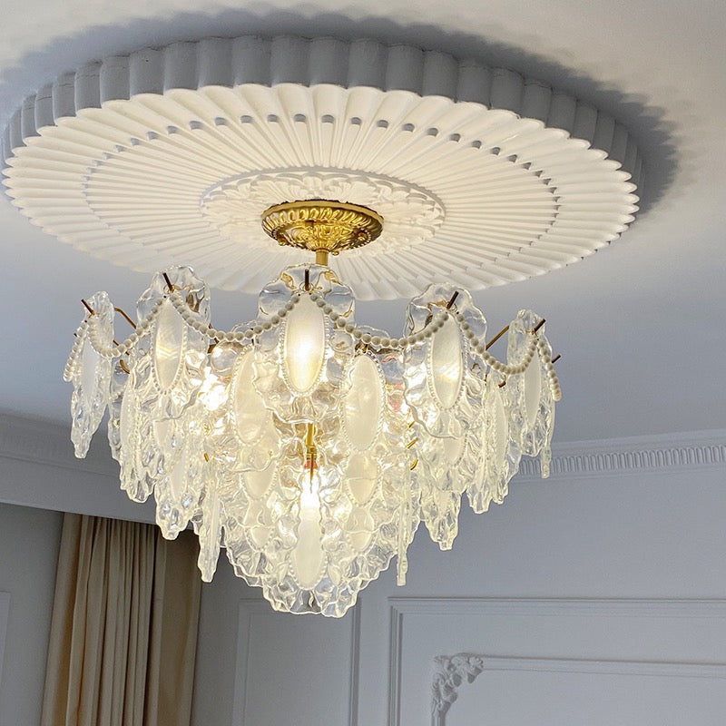 exquistie elegant creamy white ceiling light fixture vintage living room french country style bedroom 