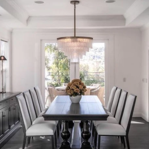 Extra Large Multi-tier Round Frost Crsytal Pendant Ceiling Chandelier for Living/Dining Room