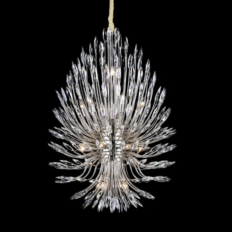 LILY STARBURST CRYSTAL SPUTNIK CHANDELIER,chandeleir,chandeliers,pendanr,branch,bouquet,flower.crystal,ceiling,art,creative,post-modern,light luxury,living room,dining room,foyer