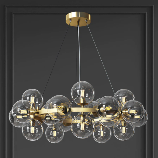SEPI GLASS GLOBE / BUBBLE ROUND RING CHANDELIER,CHANDELIER,chandeliers.glass ,bubble,ring,round,circle,ball,sphere,,ceiling,living room,dining room,bedroom