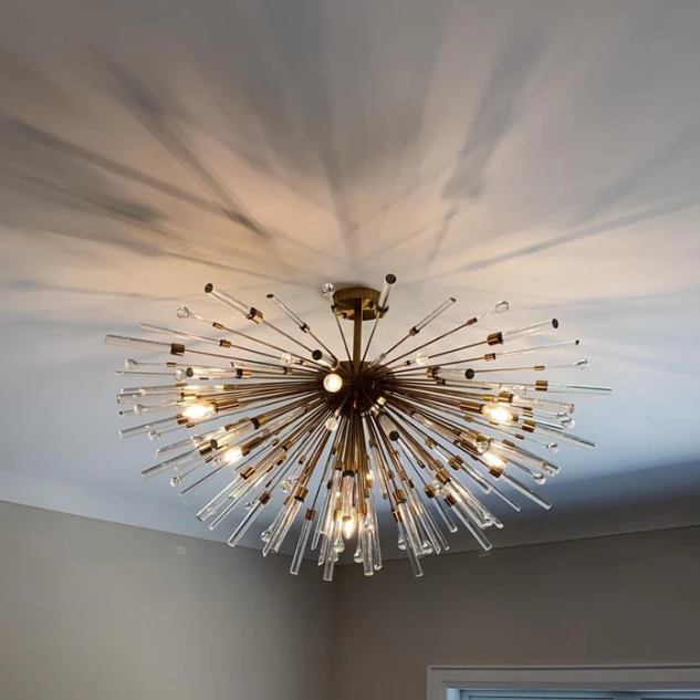 Post-modern Sputnik Ceiling Starburst Pendant Crystal Chandelier for Living/Dining Room/Restaurant