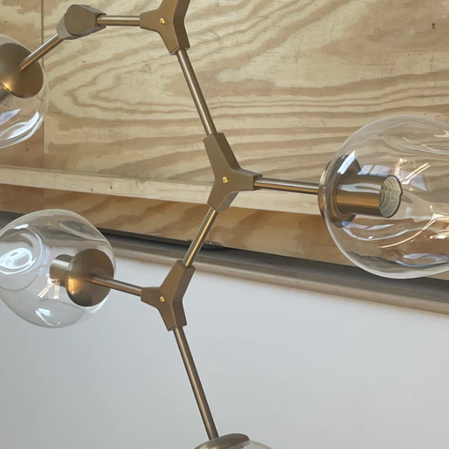 Extra Large Industrial Trendy Branch Multiple Glass Pendant Light for Living/Dining Room