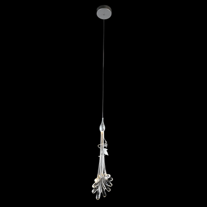 Oversized Flush Mount Clear Glass Water Splash Shape Pendant Chandelier for Bedside/Foyer/Living Room