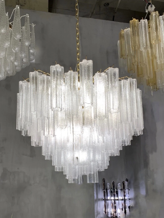 Nordic Multi-tiers Star-shaped Glass Rods Pendant Chandelier for Foyer/Living Room/Entryance