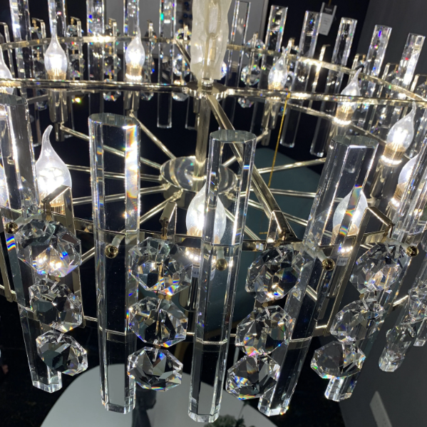 Extra Large Multi-tier Round Crystal Rods Pendant Chandelier for Foyer/Living Room/Stairs