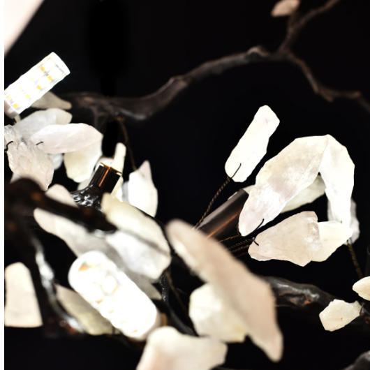 Creative Extra Large Flower Branch Light Natural Crystal Pendant Chandelier for Dining/Living Room