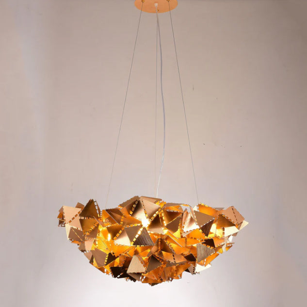 Post-modern Luxury Geometry Brass Pendant Ceiling Chandelier for Living/Dining Room