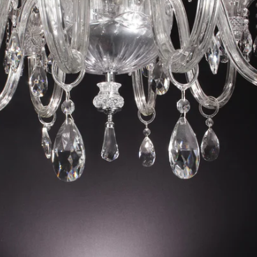 Traditional Candle Branch Raindrop Crystal Pendant Chandelier for Living/Dining Room/Entrys