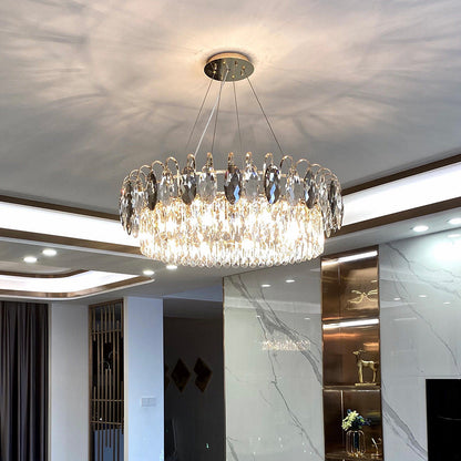 Luxurious K9 Crystal Chandelier in Brass Finish | Modern Ceiling Light Fixtures