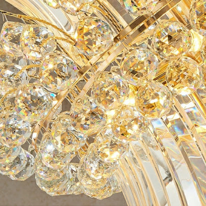 Luxury Extra Large Round Ceiling Lighting Fixture Stately Crystal Chandelier For Foyer Entryway/ Entrance