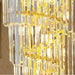 Luxury Gold Trimmed Long Crystal Chandelier Foyer Staircase Extra Large Ceiling Light Fixture
